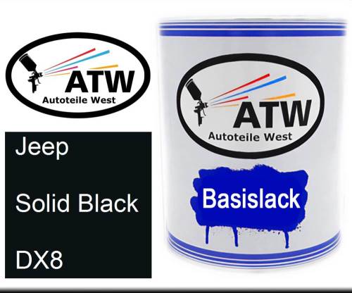 Jeep, Solid Black, DX8: 1L Lackdose, von ATW Autoteile West.